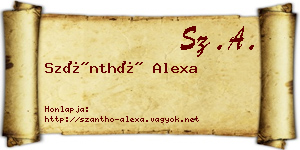 Szánthó Alexa névjegykártya